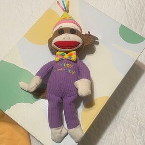 Happy Birthday Sock Monkey Plush